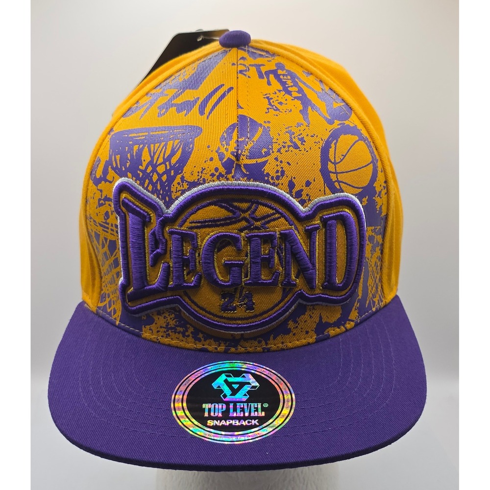Top Level Legend 24 Kobe Bryant‎ Los Angeles Lakers Snapback Hat Cap NBA Hoops